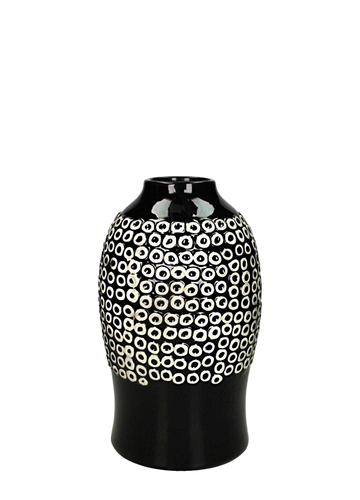 BUTTON VASE / BLACK-WHITE