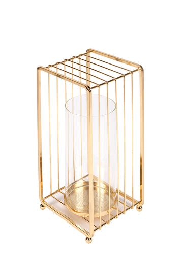 GOLD CAGE CANDLE HOLDER / M