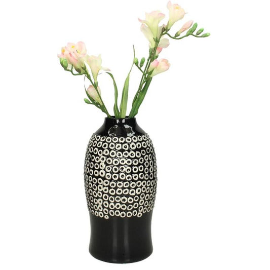 BUTTON VASE / BLACK-WHITE