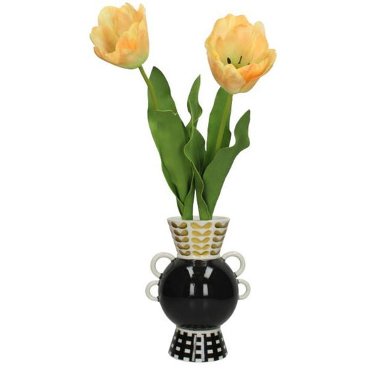 PATTERNED VASE / BLACK