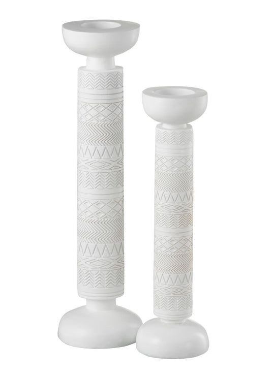 WHITE CANDLE HOLDER / S